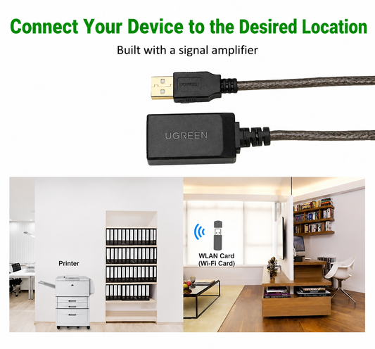 UGREEN 10323 10323 USB 2.0 Active Extension Cable With Chipset 15M (Black)