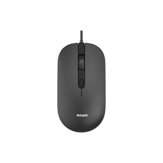 AMAZE A704 Probus Silent Touch Wired Mouse - Black