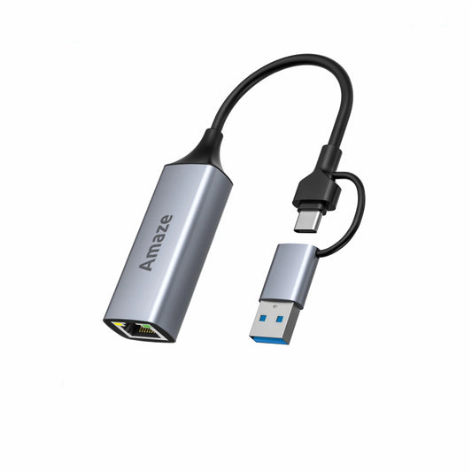 AMAZE A425s Aluminum Alloy Type C + USB Lan Adapter
