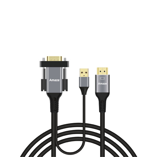 AMAZE A835 Aluminum Alloy VGA To HDMI Cable - 2M