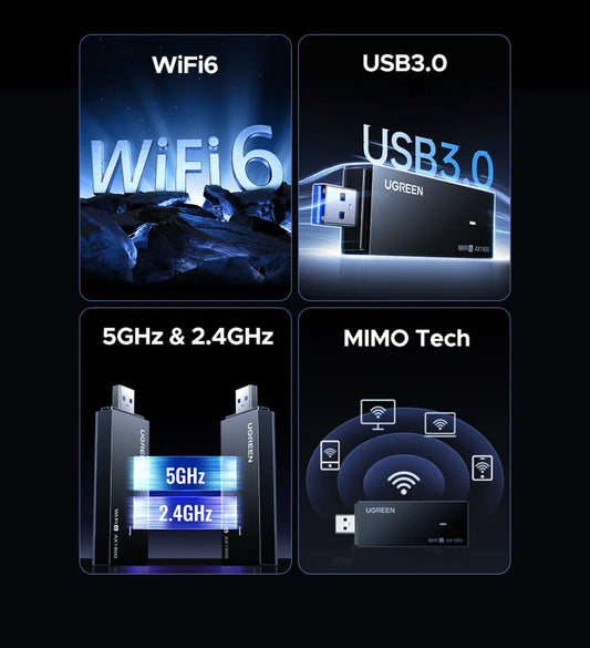 UGREEN 65225 65225 Wifi 6 Ax1800 Wifi Dongle