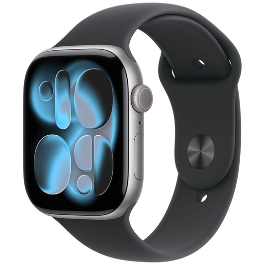 Apple Watch Series 11 GPS 46mm Space Gray Aluminum Case with Black Sport Band