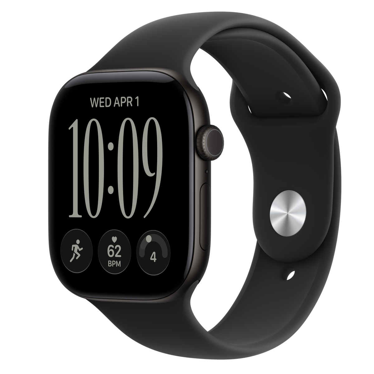 Apple Watch Series 12 Black Finish with Black Sport Band
