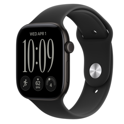 Apple Watch Series 12 Black Finish with Black Sport Band