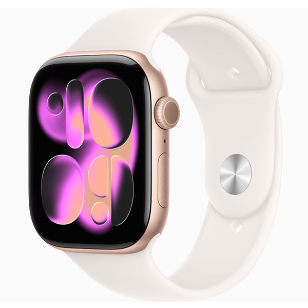 Apple Watch Series 11 GPS 42mm Rose Gold Aluminum Case with Light Blush Sport Band