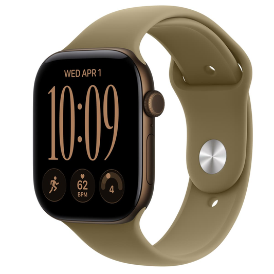 Apple Watch Series 12 GPS 46mm Dark Bronze Aluminum Case with Olive Sport Band